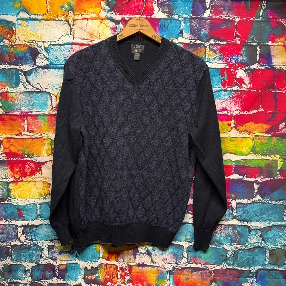 Grandpa Sweater Diamond Pattern M Joseph Abboud